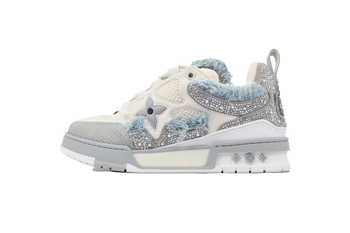 LOUIS VUITTON patin Cheval Crin Gris Blanc Diamant