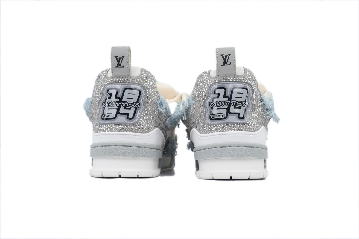 LOUIS VUITTON patin Cheval Crin Gris Blanc Diamant