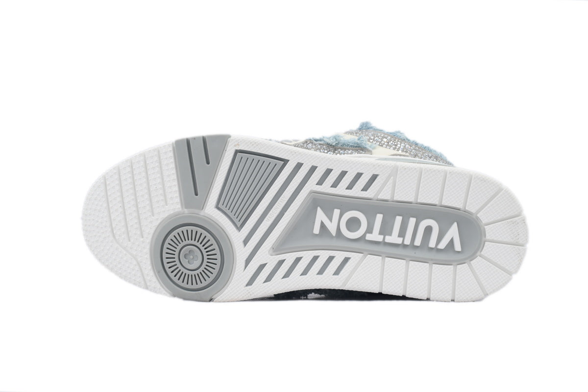 LOUIS VUITTON patin Cheval Crin Gris Blanc Diamant